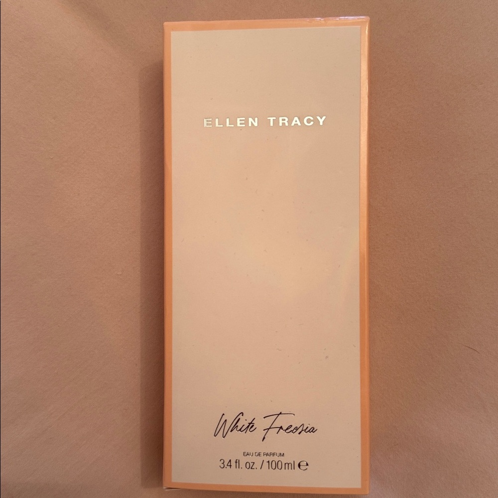 Ellen Tracy Cream and White Perfume Box